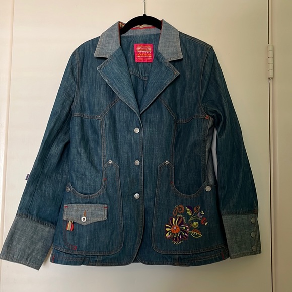 Oilily Embroidered Denim Blazer - Picture 1 of 4